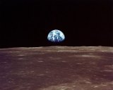 This iconic photo, Earthrise, shows our home planet viewed from lunar orbit prior to landing. Image: NASA.